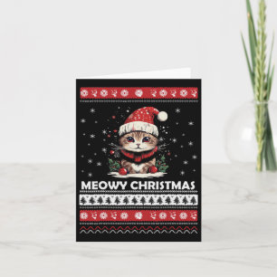 Carte Meowe Noël Cute Chats Et Café Joyeux Noël Gr