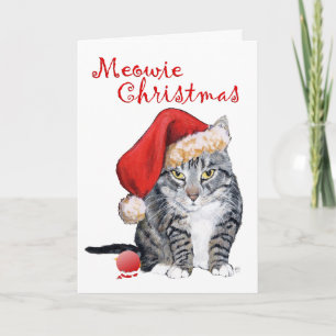 Carte Meowie Noël Chat Tigré