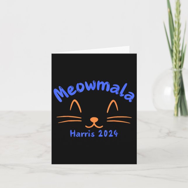 Carte Meowmala Kamala Harris 2024 Dame Chat Pour Kamala  (Devant)