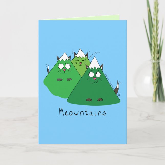 Carte Meownships - Funny Cat Mountain Pun Card (Devant)