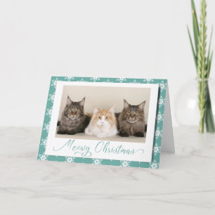 Carte Meowny Christmas Cute Cat Holiday Snowflake
