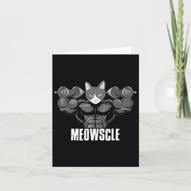 Carte Meowscle Dumbells Fitness Fitness Muscle (Devant)