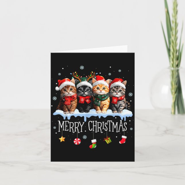Carte Meowy Catmas Cat Christmas Tree Xmas Girls Boys Fu (Devant)