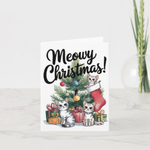 Carte Meowy Christmas Cute Cats