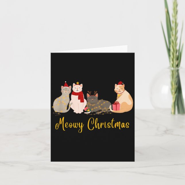 Carte Meowy Christmas - Merry Christmas For Cat Lovers  (Devant)