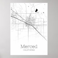 Carte Merced - California - City Map Poster