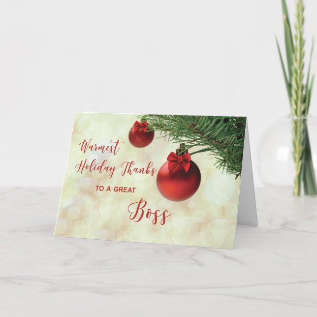 Carte Merci à Boss Christmas Tree Ornament (Devant)
