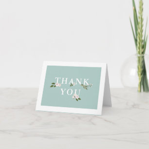 Carte Merci à la menthe et au Baby shower rose