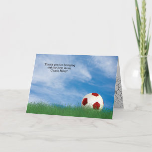 Carte merci à l'entraîneur de football