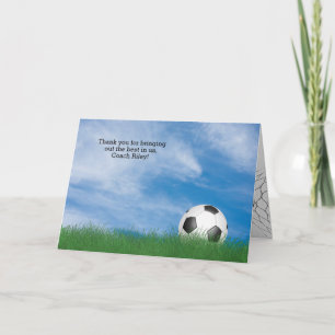 Carte merci à l'entraîneur de football