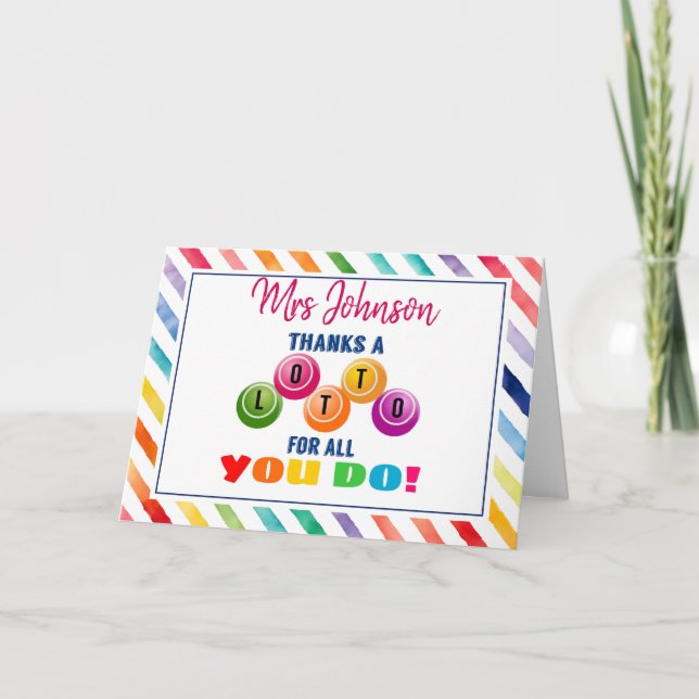 Carte merci à Lotto pour tout ce que vous faites (Devant)