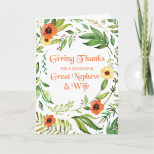 Carte Merci à Nephew et à sa femme Thanksgiving
