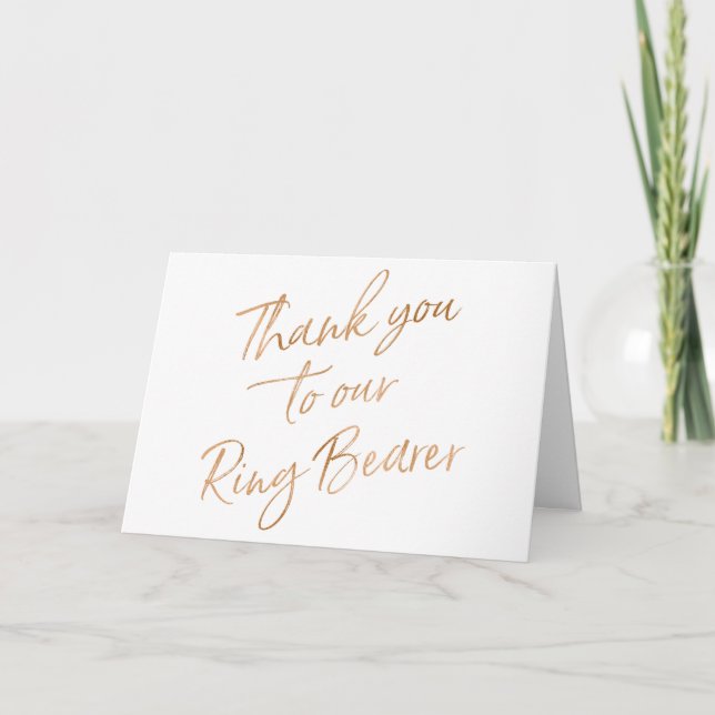 Carte Merci à notre porte-anneau Rose Gold Faux Foil (Devant)
