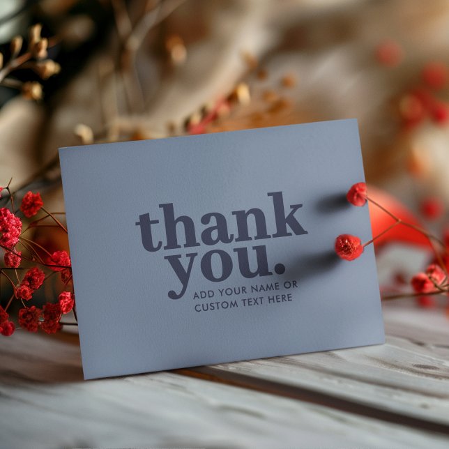 Carte Merci à plat | Minimaliste Bleu et Nuit  (Créateur téléchargé)