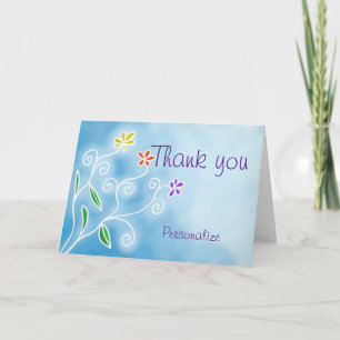Carte Merci à trois fleurs - Personnaliser le message