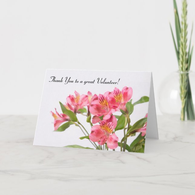 Carte Merci à un grand bénévole Lys Péruviens (Devant)