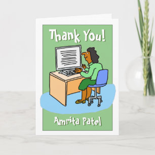 Carte Merci à une travailleuse Office asiatique