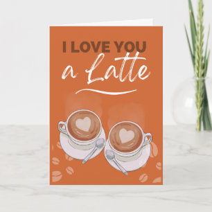 Carte Merci Amitié Je t'aime un jeu de café en latte