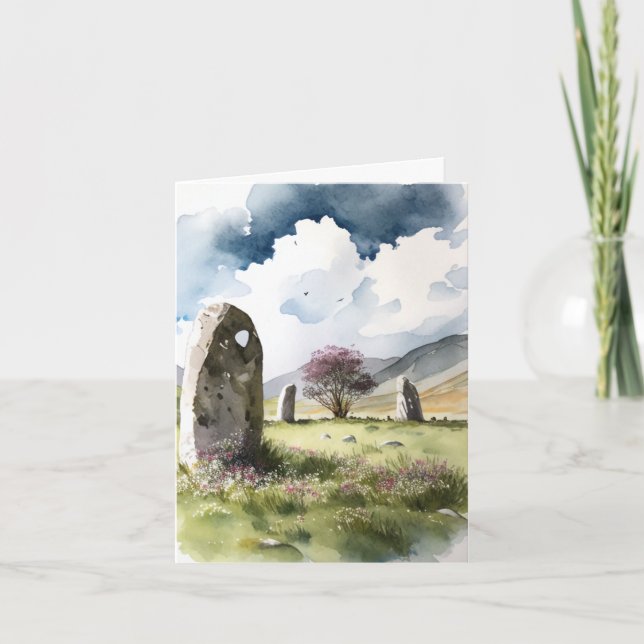 Carte Merci aquarelle - Cercle de pierre de Castlerigg (Devant)