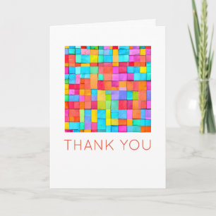 Carte MERCI Art Abstrait coloré Bonne note blanche