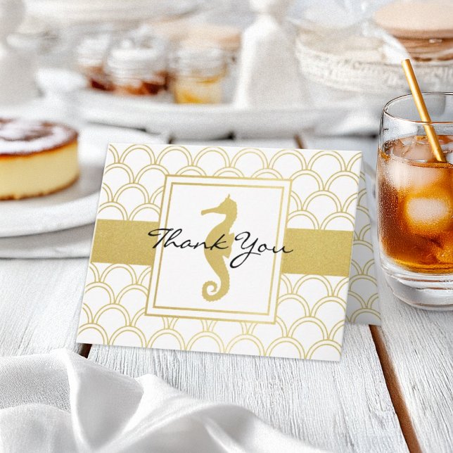 Carte Merci Art Déco Wave Gold Parties scintillant (Créateur téléchargé)