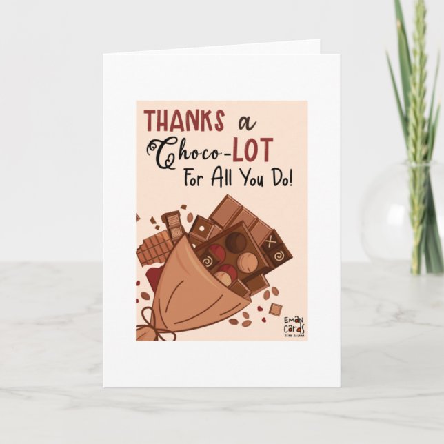 Carte Merci avec du Chocolat - Drôle (Devant)
