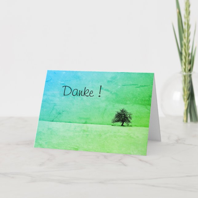 Carte Merci avec un arbre solitaire (Devant)