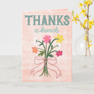Carte Merci beaucoup – Abstrait floral coloré avec un nœ