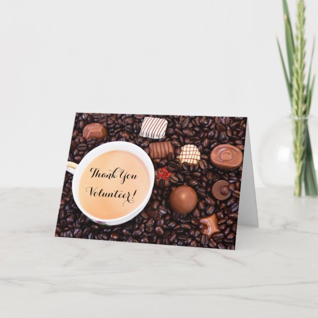 Carte Merci Bénévole Café Et Truffes Au Chocolat (Devant)