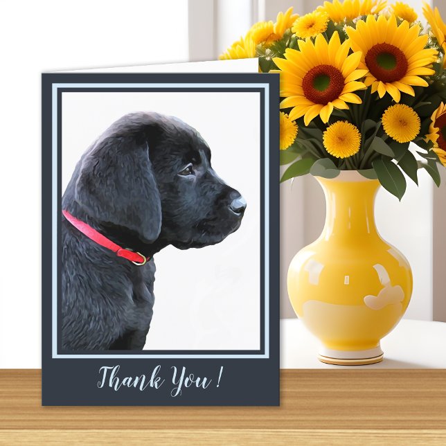 Carte Merci - Black Labrador mignon Chien chiot (Créateur téléchargé)