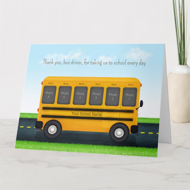 Carte Merci Bus Conducteur scolaire Custom Bus 12 Photo (Devant)