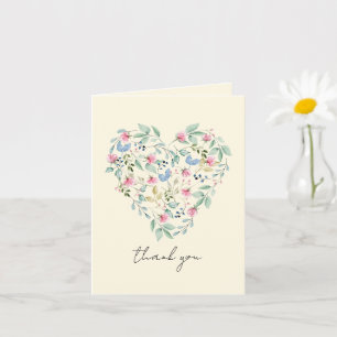 Carte Merci cardiaque fleur sauvage ou toute occasion
