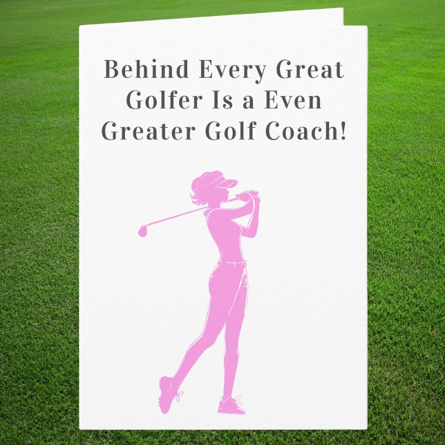Carte Merci Coach Femme Golfeuse Sportive  (Créateur téléchargé)