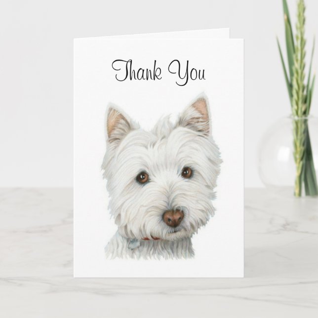 Carte Merci Cute Westie Chien (Devant)