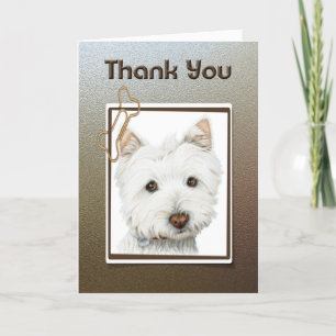 Carte Merci Cute Westie Chien