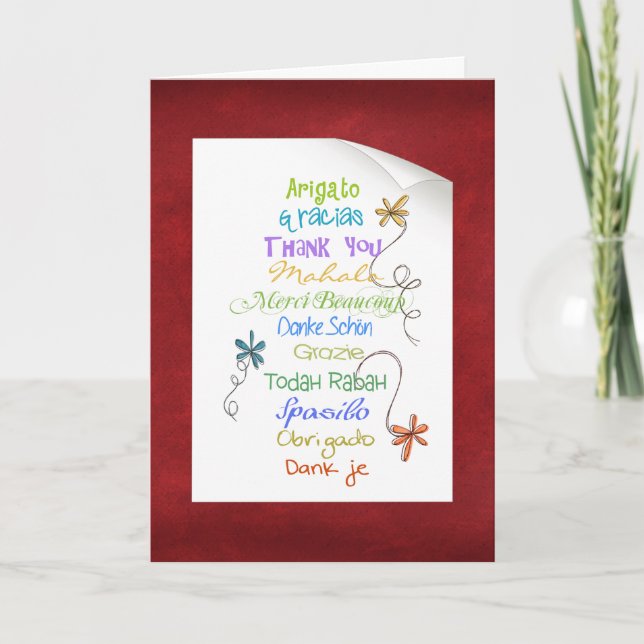Carte Merci dans différentes langues (Devant)