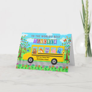 Carte Merci d'appréciation de l'enseignant   Animaux de 