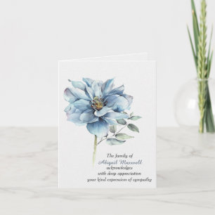 Carte Merci d'aquarelle Rose bleu
