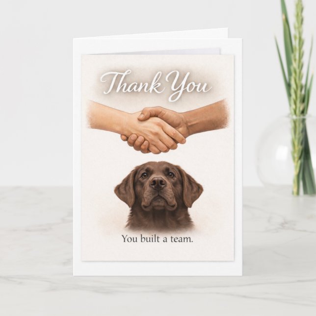 Carte Merci d'avoir créé une équipe de chien guide – (Devant)