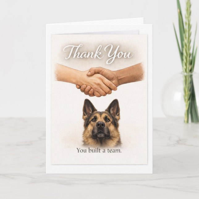 Carte Merci d'avoir créé une équipe de chien guide – GSD (Devant)