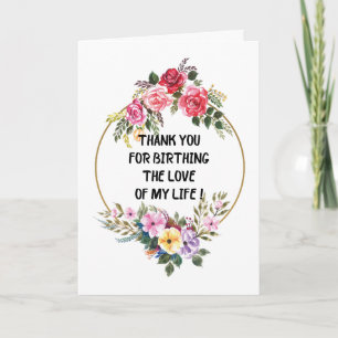 Carte Merci d'avoir donné naissance à l'amour de ma vie