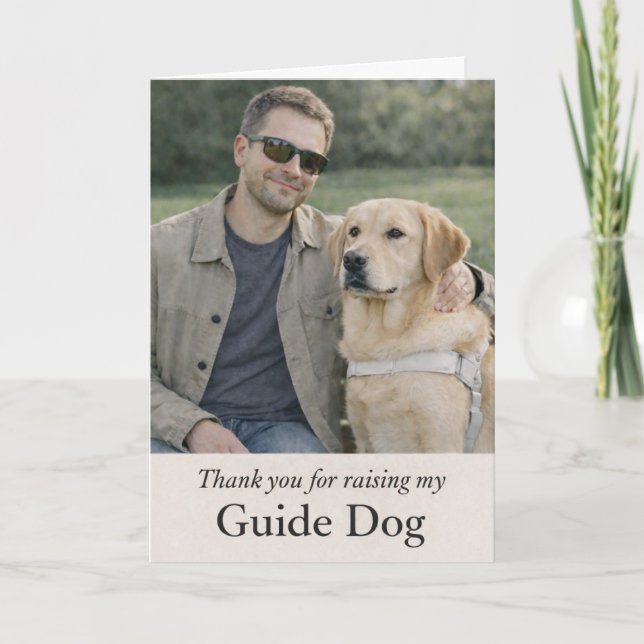 Carte Merci d'avoir élevé mon chien guide Labrador jaune (Devant)