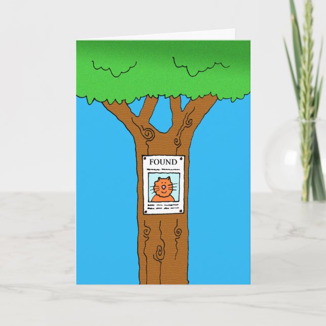 Carte Merci d'avoir retrouvé le chat perdu (Devant)