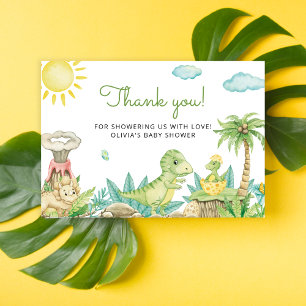 Carte Merci de Baby shower Cute Dinosaur
