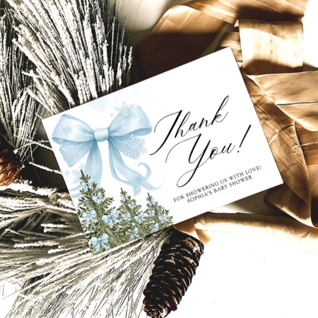 Carte Merci de Baby shower de boue bleu froid (Créateur téléchargé)