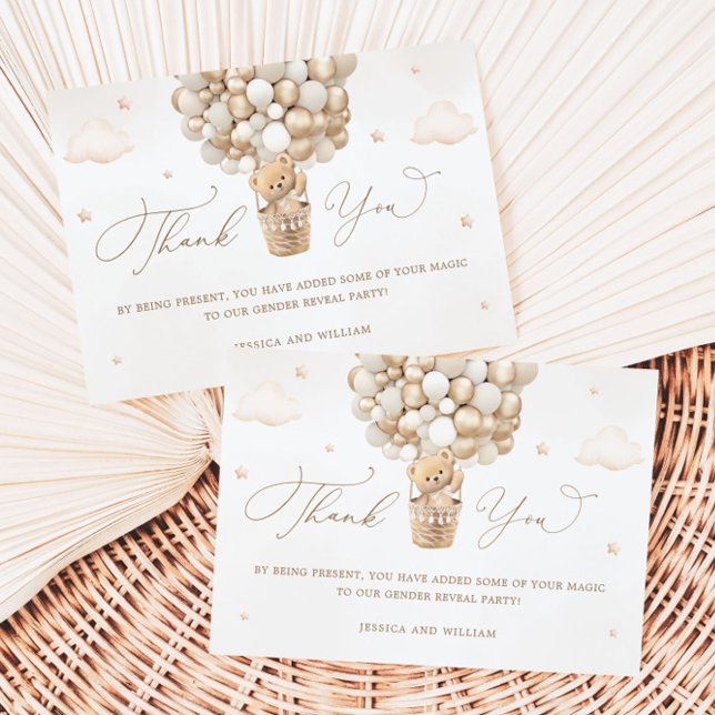 Carte Merci de Baby shower neutre pour ours en peluche (Créateur téléchargé)