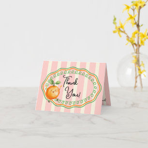 Carte Merci de Baby shower orange Little Cutie