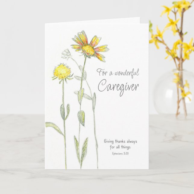 Carte Merci de carrière Bible Verse Ephésiens 5 (Fleur jaune)