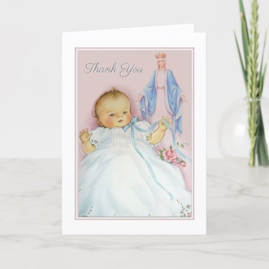 Carte Merci De Catholique De Bapteme De Nouveau Bebe Ou Zazzle Fr