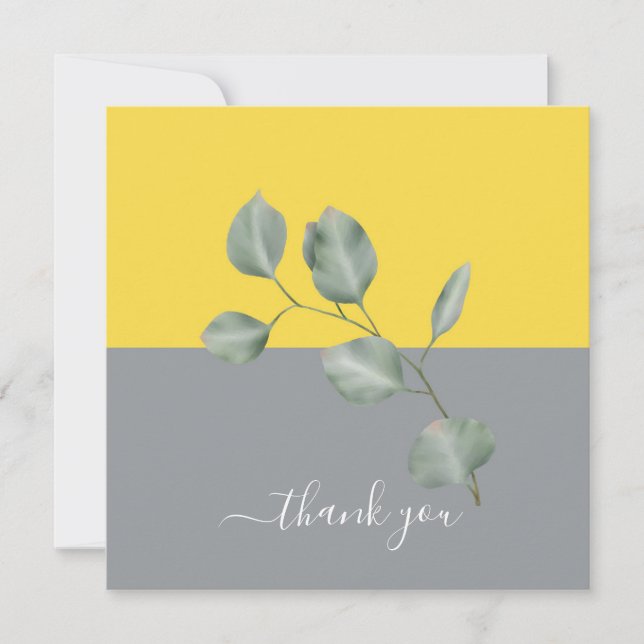 Carte Merci de colorbloc Feuille moderne Eucalyptus (Devant)